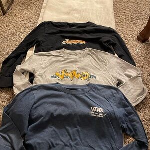Set of three (3) long sleeve boys shirts, 2 vans and 1 primitive